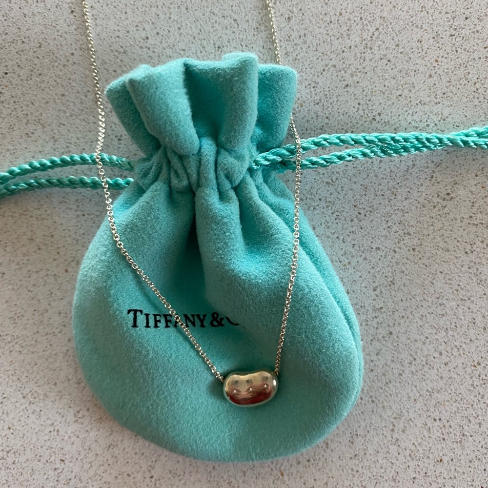 Tiffany silver bean necklace